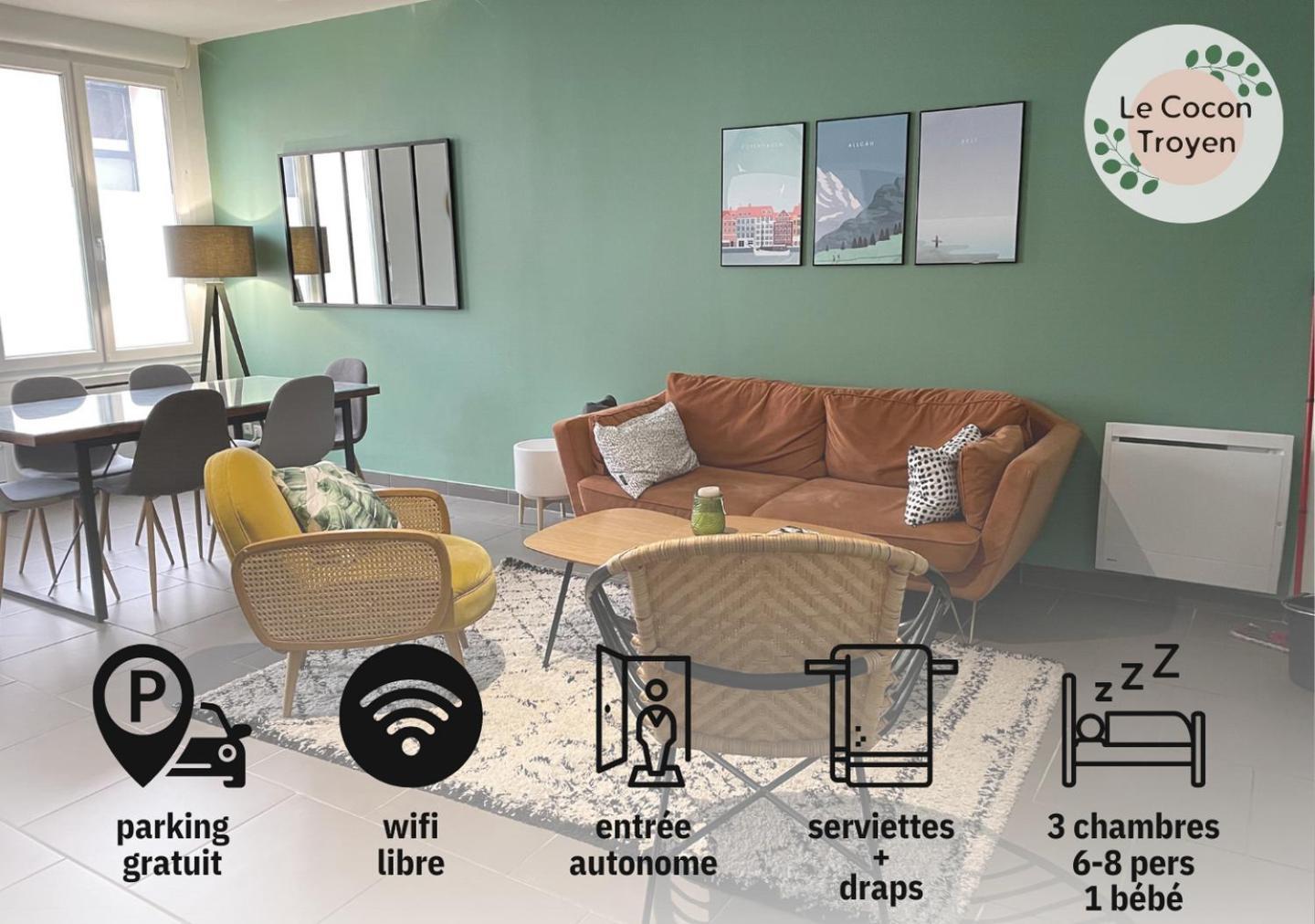 Apartamento Le Cocon Troyen - 6-8P - 2 Parking Gratuits Troyes Exterior foto